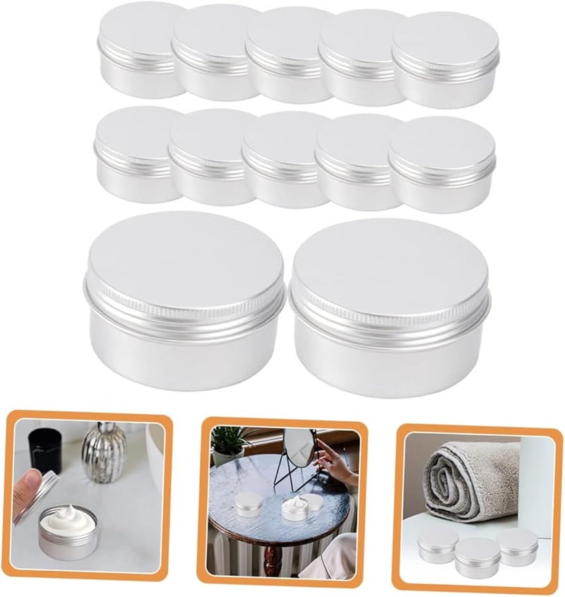 Aluminum Lip Balm Tins 12Pcs Screw Lids Portable Containers For Creams Travel - Image 3